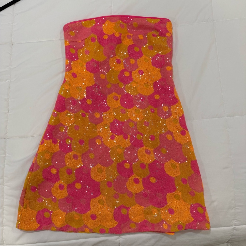 Susana Monaco Pink and Orange Floral Kids Dress